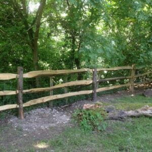 Chestnut Cleft Fence Post (1980mm) - Morticed for 3 Rails