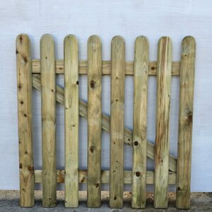 3ft Round Top Picket Gate (900 x 900mm) - Pressure Treated