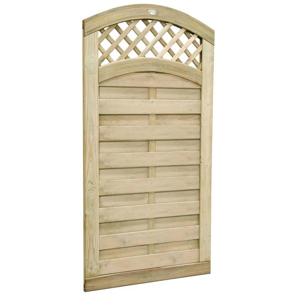 6ft Arched Lattice Top Gate (1800 x 900mm) - Green Timber