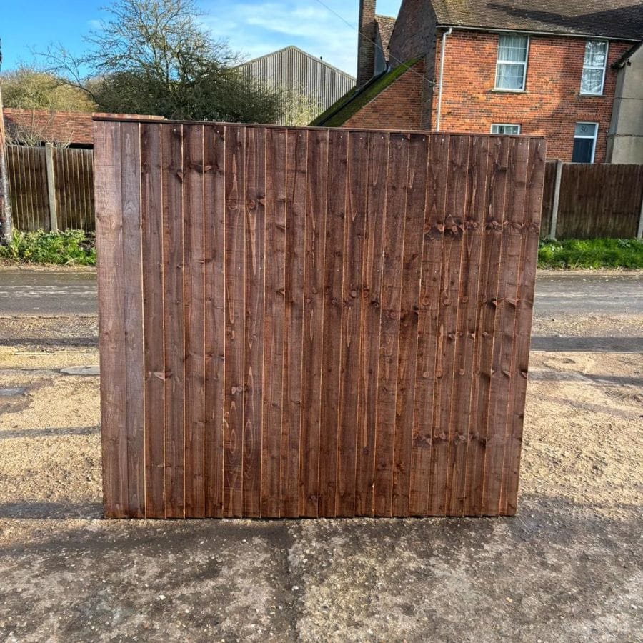 Closeboard Fence Panel Fully Framed standing upright on conrete path.
