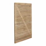 A double slatted gate, shown slanted on a plain white background.